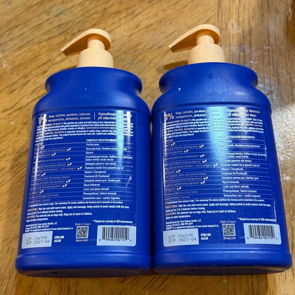 Douxo Spa Skin & Coat Ultra-Safe Shampoo Set Shed Control 16fl oz each